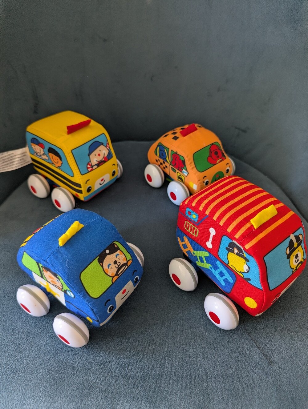 Melissa & Doug Pull-Back Vehicle Baby Toys Set with 4 Soft Toy Cars and Trucks